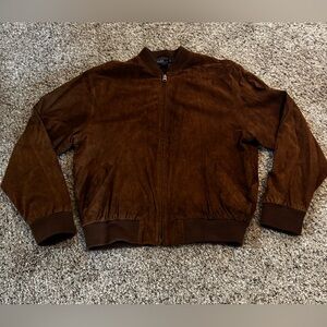 Ralph Lauren Men's 100% Suede Brown Bomber Jacket size XL
